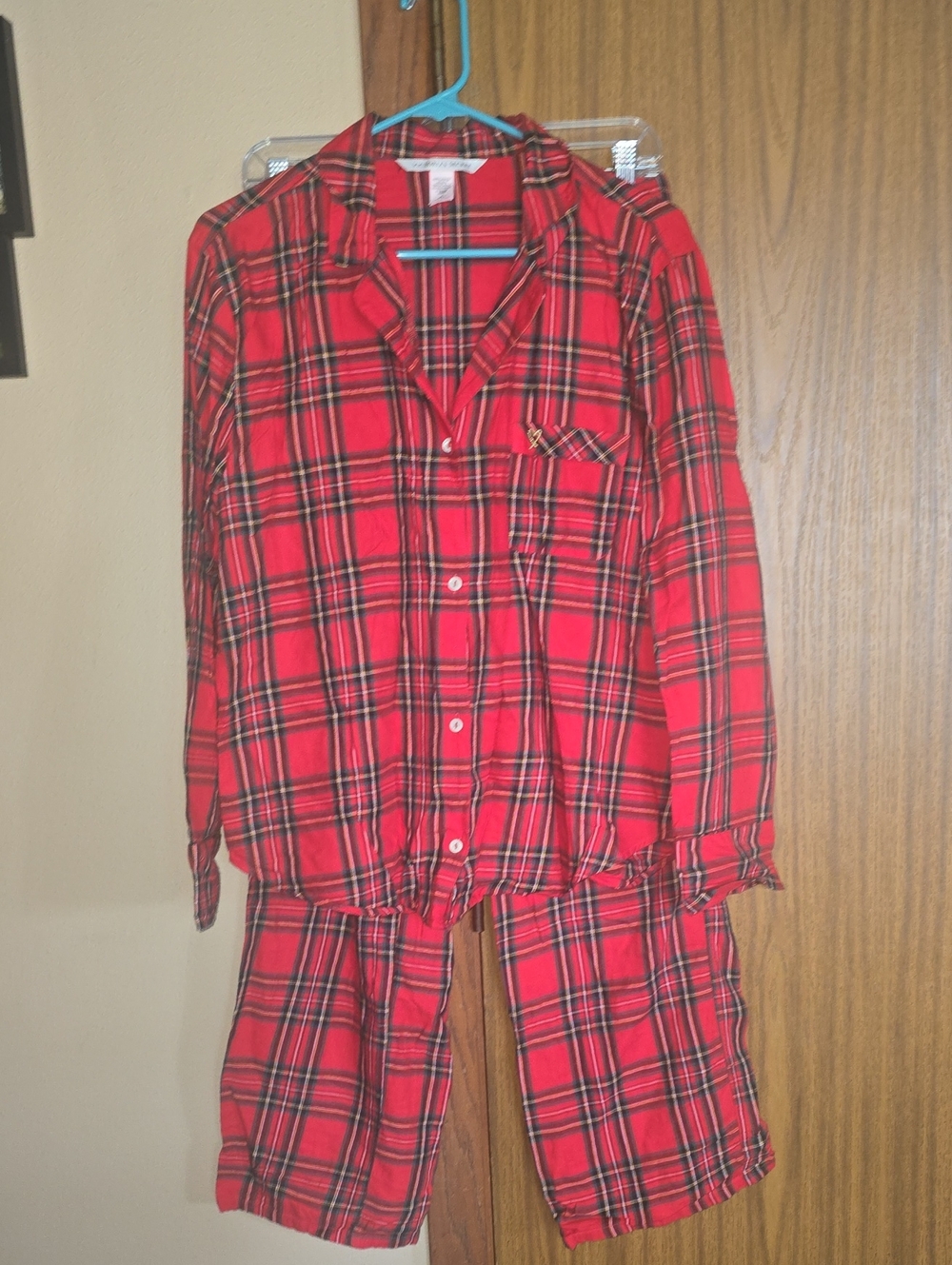 Victoria's Secret Red Plaid Two-Piece Pajama Set